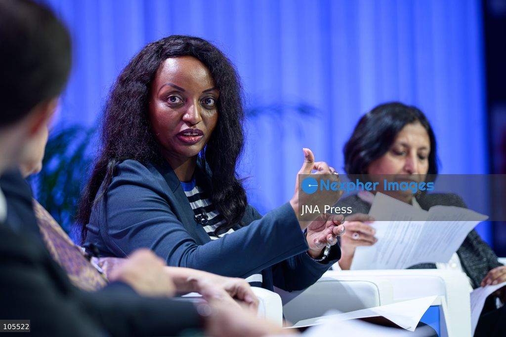 BANGKOK, THAILAND - OCTOBER 14, 2026: Governor of the National Bank of Rwanda Soraya Munyana Hakuziyaremye speaks in “Bangkok Blueprint for Fraud-Resilient Financial Services” during the 2026 Annual Meetings of the IMF and the World Bank Group in Bangkok. The session focuses on the launch of the Bangkok Blueprint, a framework for tackling cyber-enabled fraud through a whole-of-ecosystem approach. Photo by Watsawat Koktabtim / JNA Press. (Photo by Watsawat "James" Koktabtim/JNA Press via Nexpher Images)