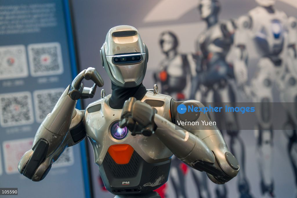 A robot at the Hong Kong Electronics Fair on October 14, 2026 in Hong Kong. (Photo by Vernon Yuen/Nexpher Images)