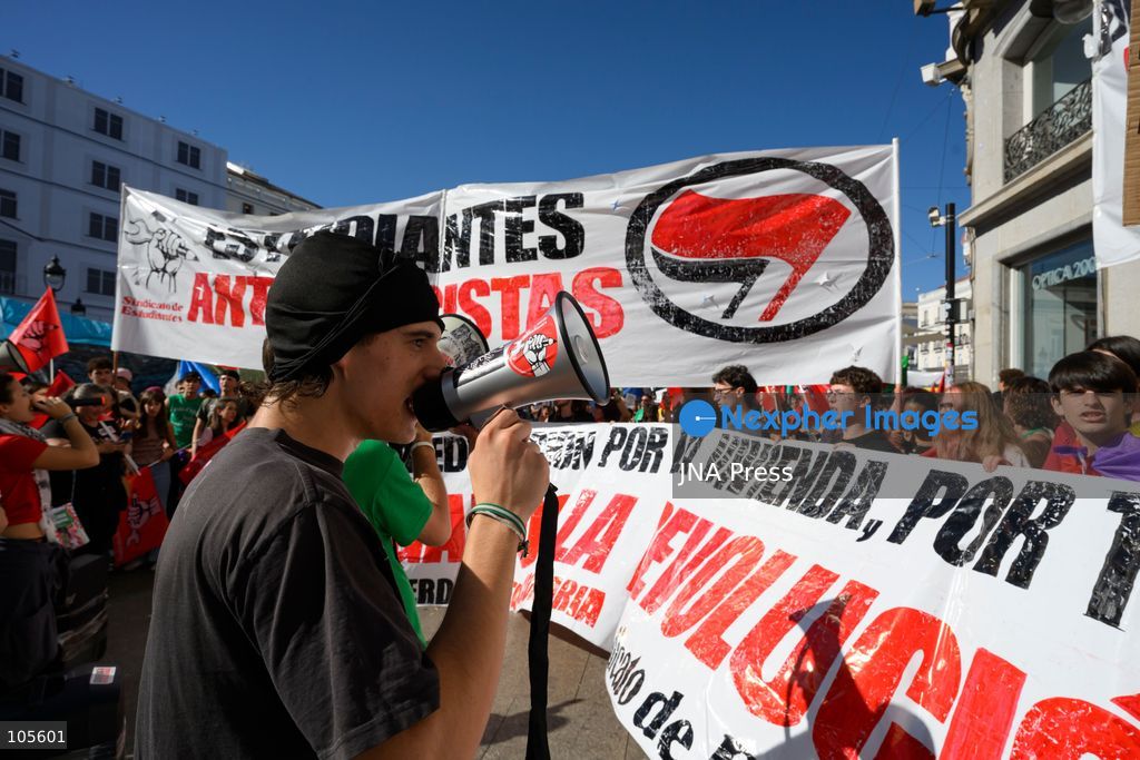 MADRID, SPAIN, OCTOBER 14, 2026: Students and teachers gather at Puerta del Sol in central Madrid to demand better funding and improved conditions in public education. The demonstration coincides with the start of an indefinite strike called by education unions representing non-university teachers across the Madrid region. Photo by Tomas Calle / JNA Press. (Photo by Tomas Calle/JNA Press via Nexpher Images)