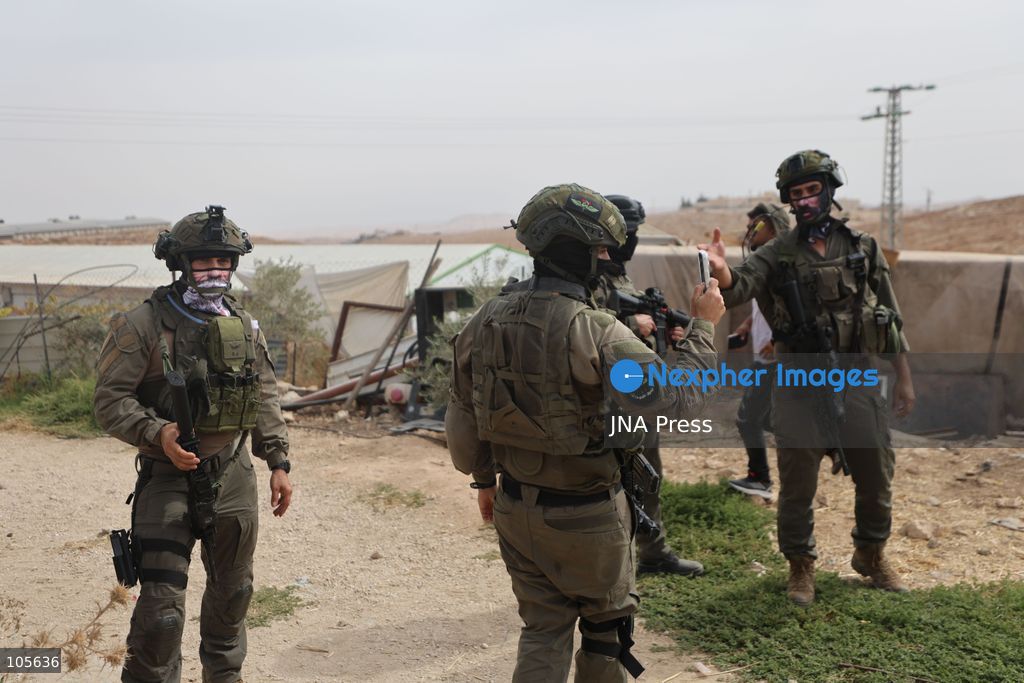 UMM AL-KHAIR, WEST BANK, PALESTINE, OCTOBER 14, 2026: Israeli forces demolish a Palestinian home and confiscate a portable toilet in Umm al-Khair, in Masafer Yatta, south of Hebron, in the occupied West Bank. The demolished dwelling housed a family of seven, according to Palestinian news agency WAFA. Photo by Mosab Shawer / JNA Press. (Photo by Mosab shawer/JNA Press via Nexpher Images)