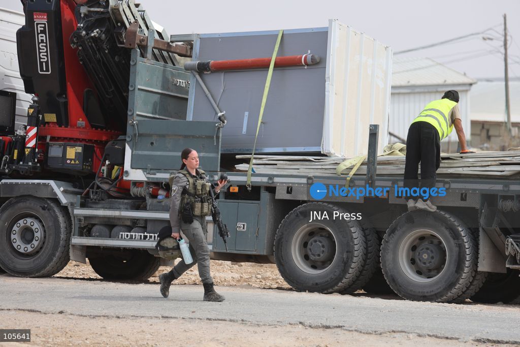 UMM AL-KHAIR, WEST BANK, PALESTINE, OCTOBER 14, 2026: Israeli forces demolish a Palestinian home and confiscate a portable toilet in Umm al-Khair, in Masafer Yatta, south of Hebron, in the occupied West Bank. The demolished dwelling housed a family of seven, according to Palestinian news agency WAFA. Photo by Mosab Shawer / JNA Press. (Photo by Mosab shawer/JNA Press via Nexpher Images)