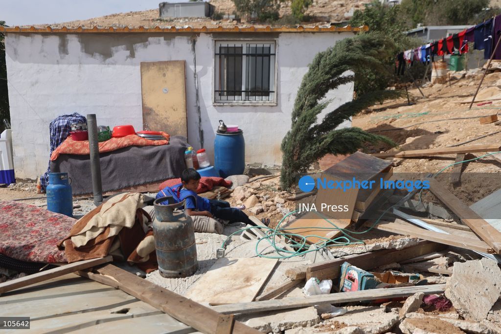 UMM AL-KHAIR, WEST BANK, PALESTINE, OCTOBER 14, 2026: Israeli forces demolish a Palestinian home and confiscate a portable toilet in Umm al-Khair, in Masafer Yatta, south of Hebron, in the occupied West Bank. The demolished dwelling housed a family of seven, according to Palestinian news agency WAFA. Photo by Mosab Shawer / JNA Press. (Photo by Mosab shawer/JNA Press via Nexpher Images)