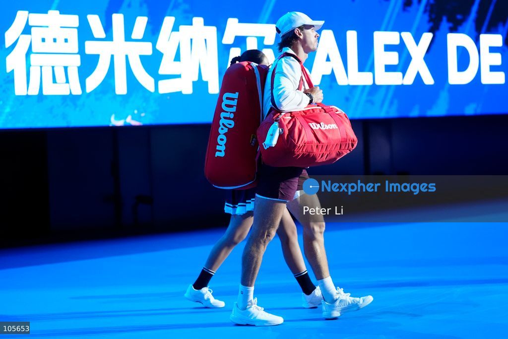 Alex De Minaur of Australia in action against Novak Djokovic of Serbia during their Men's Singles final match on day seven of China Open at the National Tennis Center on October 6, 2026 in Beijing, China. (Photo by Peter Li/Nexpher Images)
