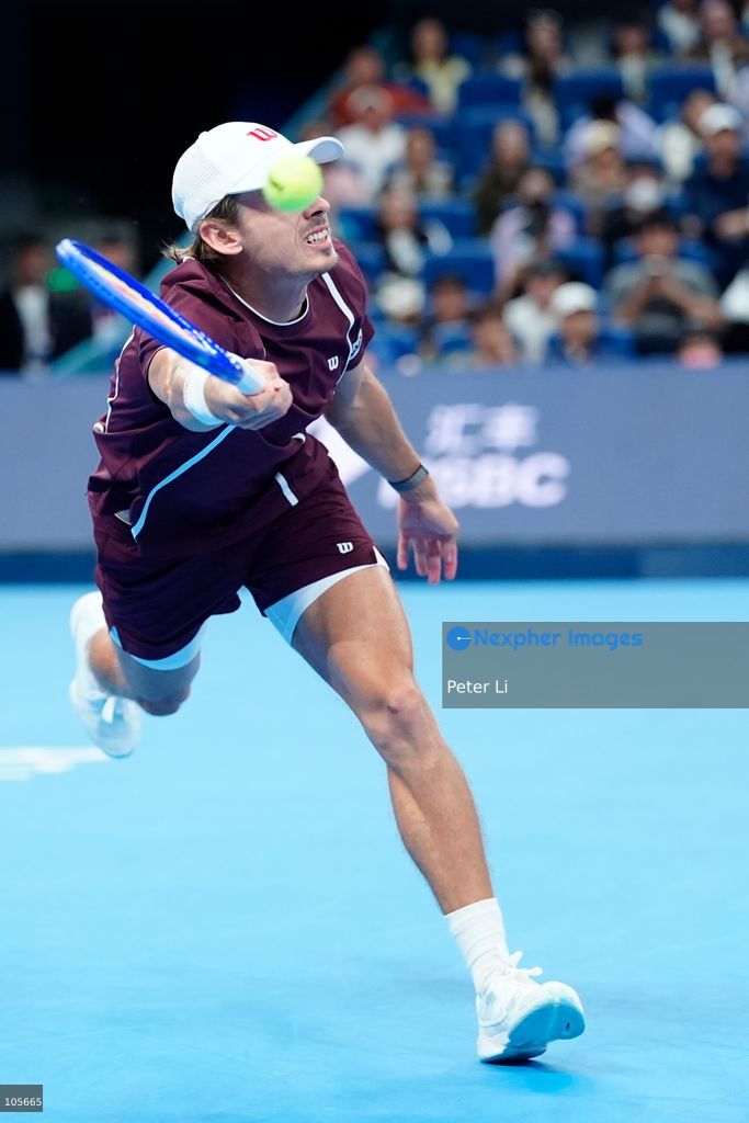 Alex De Minaur of Australia in action against Novak Djokovic of Serbia during their Men's Singles final match on day seven of China Open at the National Tennis Center on October 6, 2026 in Beijing, China. (Photo by Peter Li/Nexpher Images)