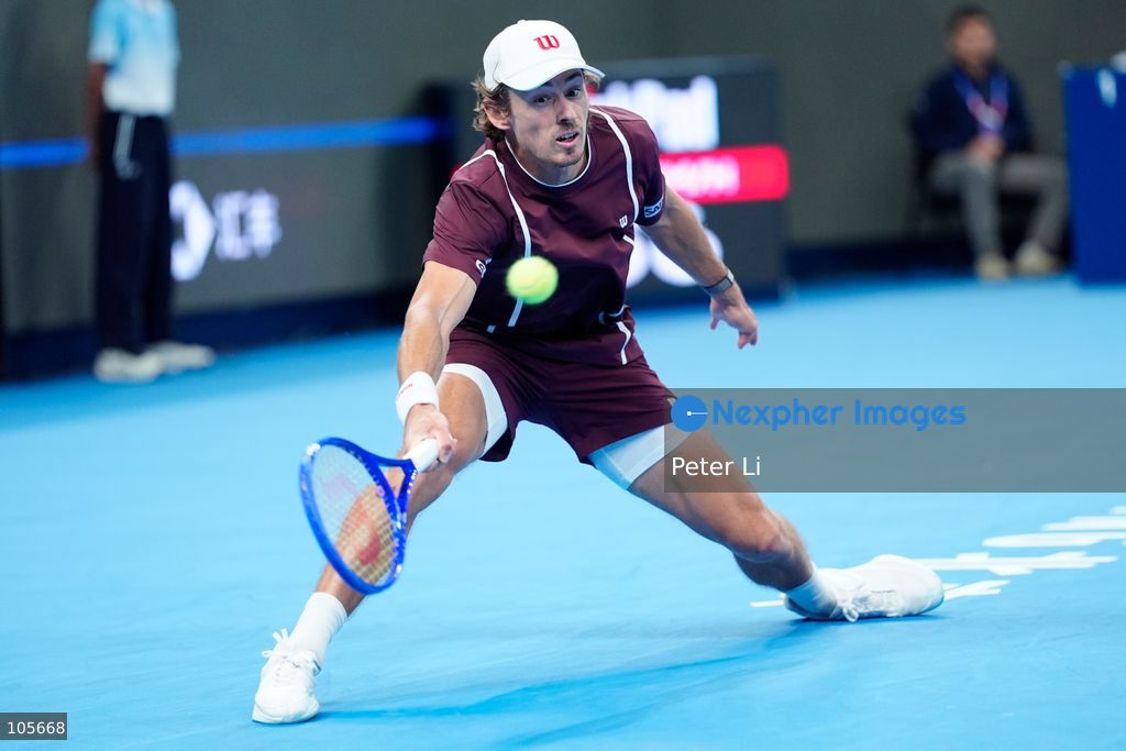 Alex De Minaur of Australia in action against Novak Djokovic of Serbia during their Men's Singles final match on day seven of China Open at the National Tennis Center on October 6, 2026 in Beijing, China. (Photo by Peter Li/Nexpher Images)