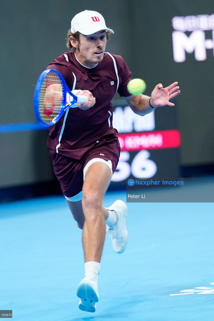 Alex De Minaur of Australia in action against Novak Djokovic of Serbia during their Men's Singles final match on day seven of China Open at the National Tennis Center on October 6, 2026 in Beijing, China. (Photo by Peter Li/Nexpher Images)