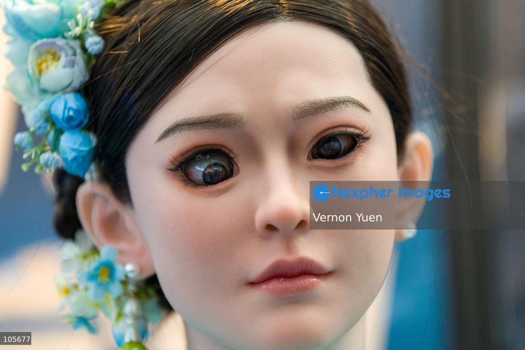 TOP PICS - A bionic humanoid head robot at the Hong Kong Electronics Fair on October 14, 2026 in Hong Kong. (Photo by Vernon Yuen/Nexpher Images)