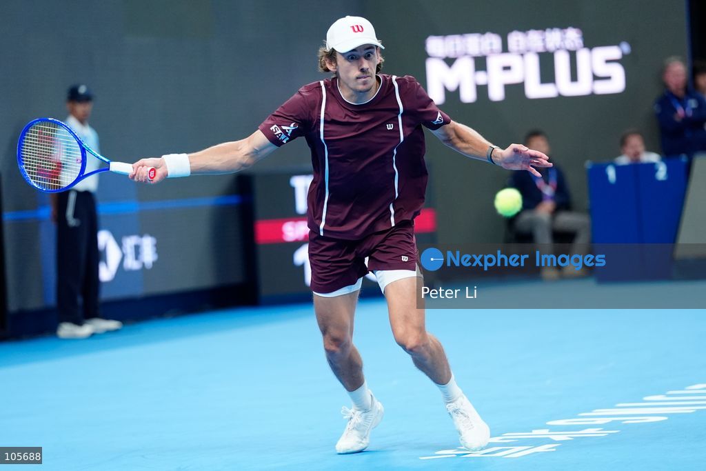 Alex De Minaur of Australia in action against Novak Djokovic of Serbia during their Men's Singles final match on day seven of China Open at the National Tennis Center on October 6, 2026 in Beijing, China. (Photo by Peter Li/Nexpher Images)