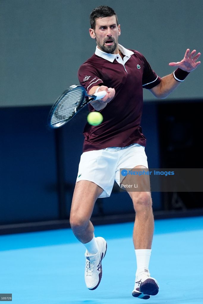Novak Djokovic of Serbia in action against Alex De Minaur of Australia during their Men's Singles final match on day seven of China Open at the National Tennis Center on October 6, 2026 in Beijing, China. (Photo by Peter Li/Nexpher Images)