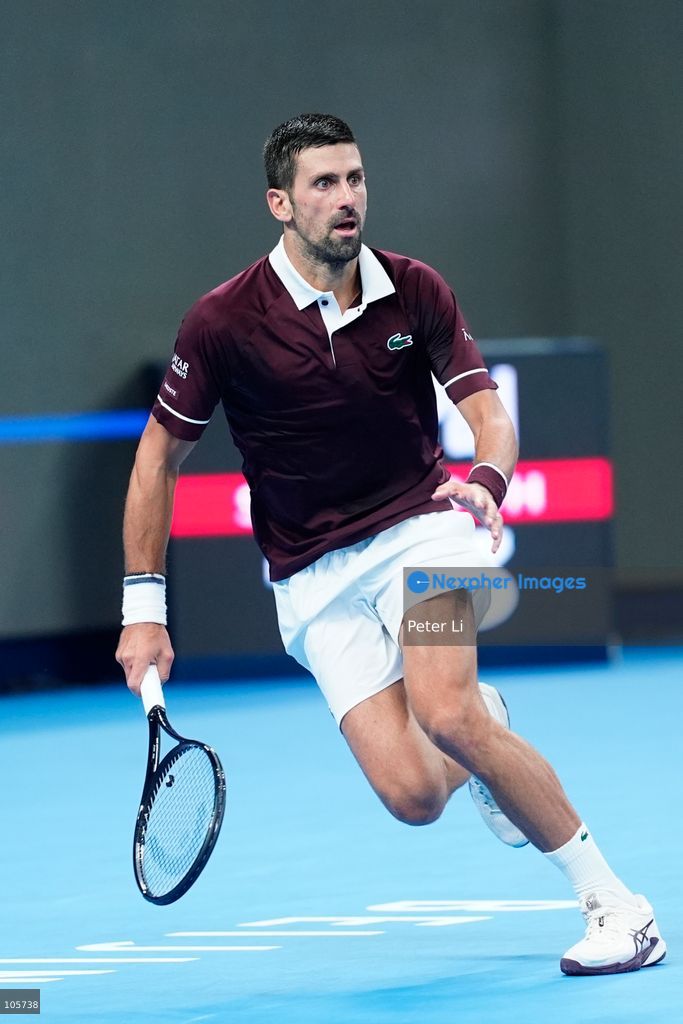 Novak Djokovic of Serbia in action against Alex De Minaur of Australia during their Men's Singles final match on day seven of China Open at the National Tennis Center on October 6, 2026 in Beijing, China. (Photo by Peter Li/Nexpher Images)