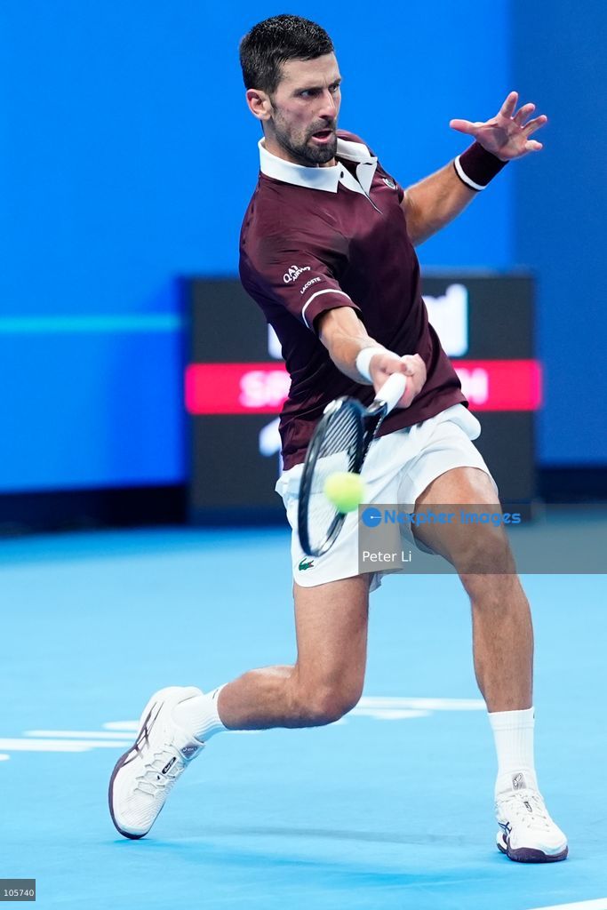 Novak Djokovic of Serbia in action against Alex De Minaur of Australia during their Men's Singles final match on day seven of China Open at the National Tennis Center on October 6, 2026 in Beijing, China. (Photo by Peter Li/Nexpher Images)