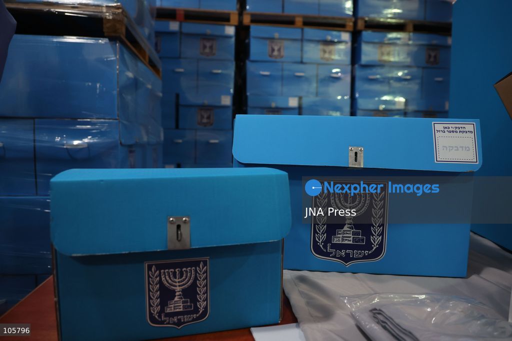 SHOHAM, ISRAEL, OCTOBER 14, 2026: Preparations for Israel’s upcoming parliamentary elections at the Central Elections Committee’s logistics centre in Shoham. Workers organise and pack voting materials and polling station equipment during a media tour of the facility. Photo by Saeed qaq / JNA PREES (Photo by Saeed Qaq/JNA Press via Nexpher Images)