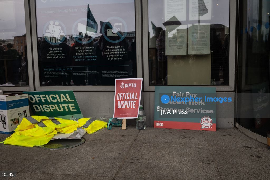 DUBLIN, IRELAND, OCTOBER 14, 2026: Public sector workers take part in a nationwide 24-hour strike in Dublin amid a dispute over negotiations for a new public sector pay agreement. The action involves teachers, healthcare workers and civil servants, disrupting schools and public services while essential emergency care remains available. Photo by Nadia Caimi / JNA Press. (Photo by Nadia Caimi/JNA Press via Nexpher Images)