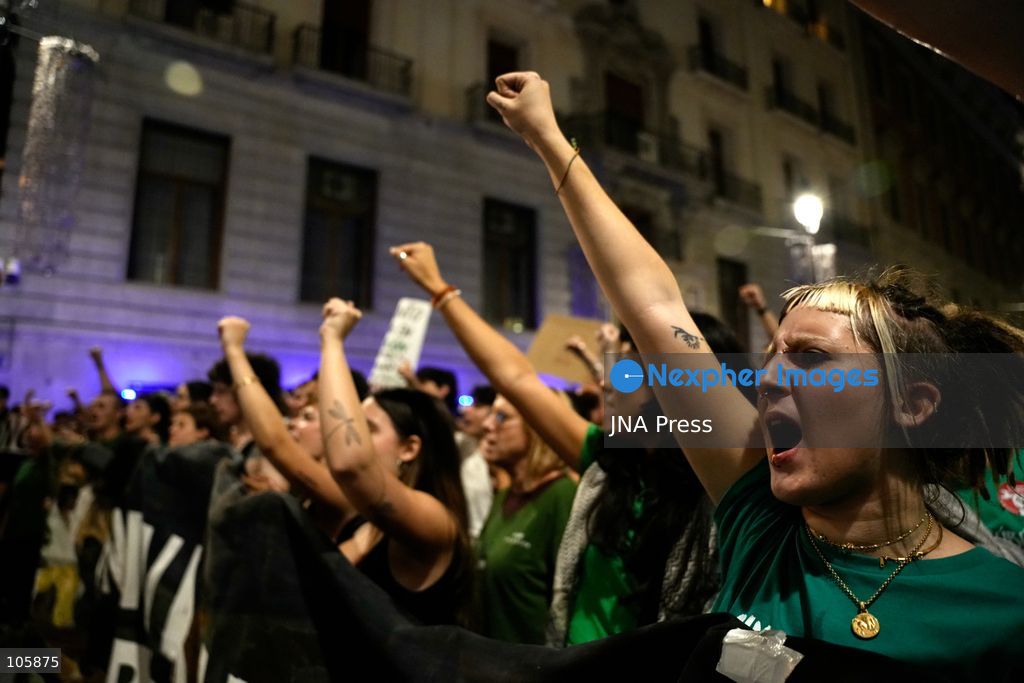 MADRID, SPAIN, OCTOBER 14, 2026: Teachers and students march through Madrid demanding better funding and improved conditions in public education. The demonstration takes place on the first day of an indefinite strike by non-university teachers across the Madrid region, with university staff and students joining a one-day solidarity stoppage. Photo by Mario Moron / JNA Press. (Photo by Mario Morón/JNA Press via Nexpher Images)