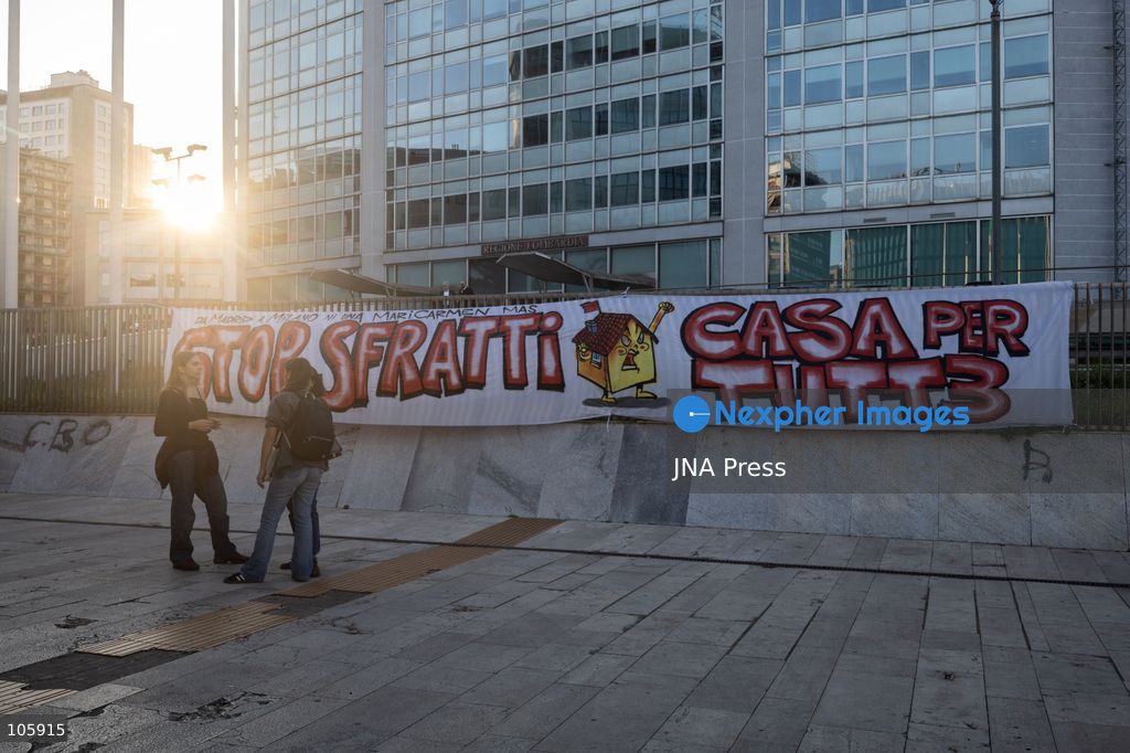 MILAN, ITALY, OCTOBER 13, 2026: Demonstrators gather in Milan to protest against the high cost of living in the city. Participants call attention to the financial pressures facing residents. Photo by Nadia Caimi / JNA Press. (Photo by Nadia Caimi/JNA Press via Nexpher Images)