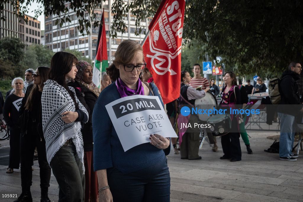 MILAN, ITALY, OCTOBER 13, 2026: Demonstrators gather in Milan to protest against the high cost of living in the city. Participants call attention to the financial pressures facing residents. Photo by Nadia Caimi / JNA Press. (Photo by Nadia Caimi/JNA Press via Nexpher Images)