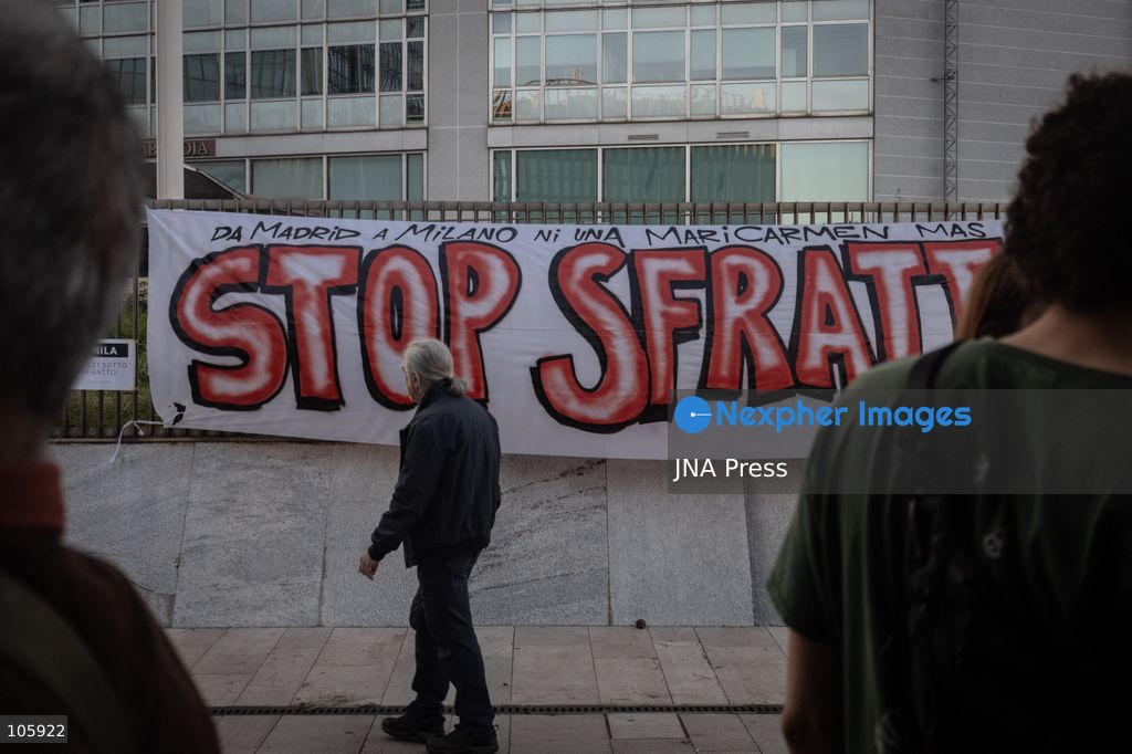 MILAN, ITALY, OCTOBER 13, 2026: Demonstrators gather in Milan to protest against the high cost of living in the city. Participants call attention to the financial pressures facing residents. Photo by Nadia Caimi / JNA Press. (Photo by Nadia Caimi/JNA Press via Nexpher Images)