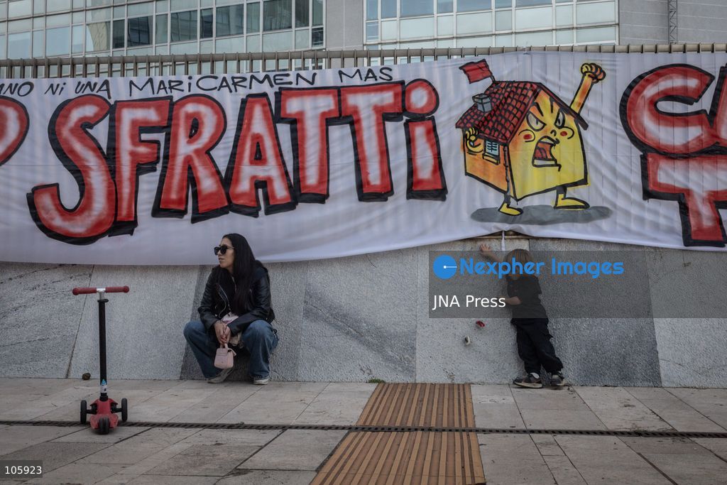 MILAN, ITALY, OCTOBER 13, 2026: Demonstrators gather in Milan to protest against the high cost of living in the city. Participants call attention to the financial pressures facing residents. Photo by Nadia Caimi / JNA Press. (Photo by Nadia Caimi/JNA Press via Nexpher Images)