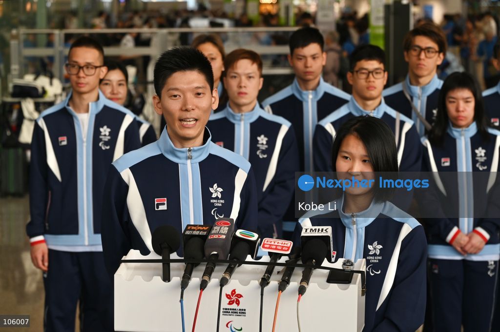 Yueng Sui Ki and Wong Wing Hei, two Hong Kong Team players of The 5th Asian Para Games, meeting media before flying to Nagoya to begin their final preparations on October 15, 2026 in Hong Kong.