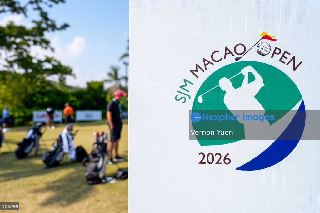 A logo for the SJM Macau Open 2026 golf tournament at the Macau golf and country club on October 15, 2026 in Macau. (Photo by Vernon Yuen/Nexpher Images)