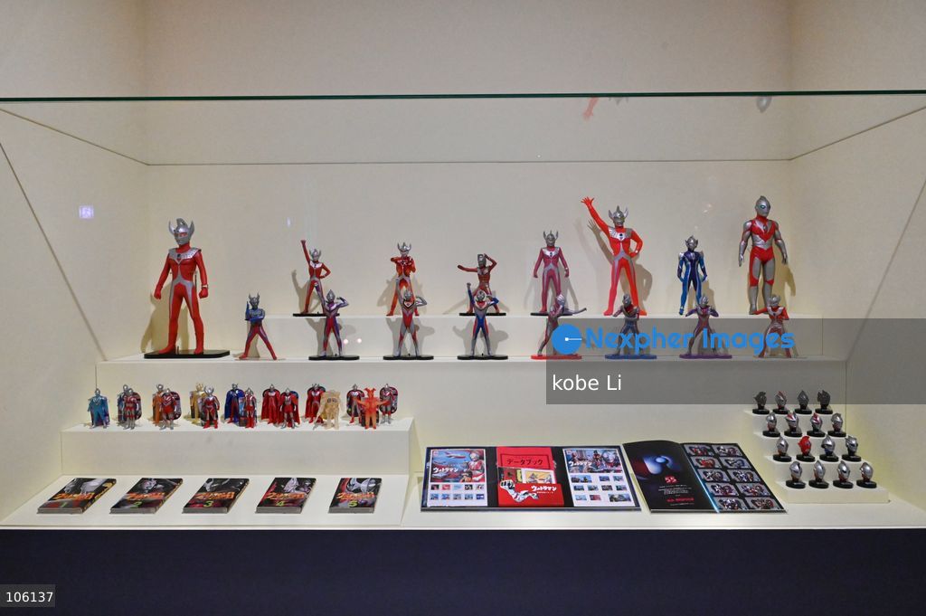 A general view showing some Ultraman exhibits, the "Myths and Monsters: The Art of Fantasy in Asia" exhibition opening at Hong Kong’s M+. on October 15, 2026 in Hong Kong.