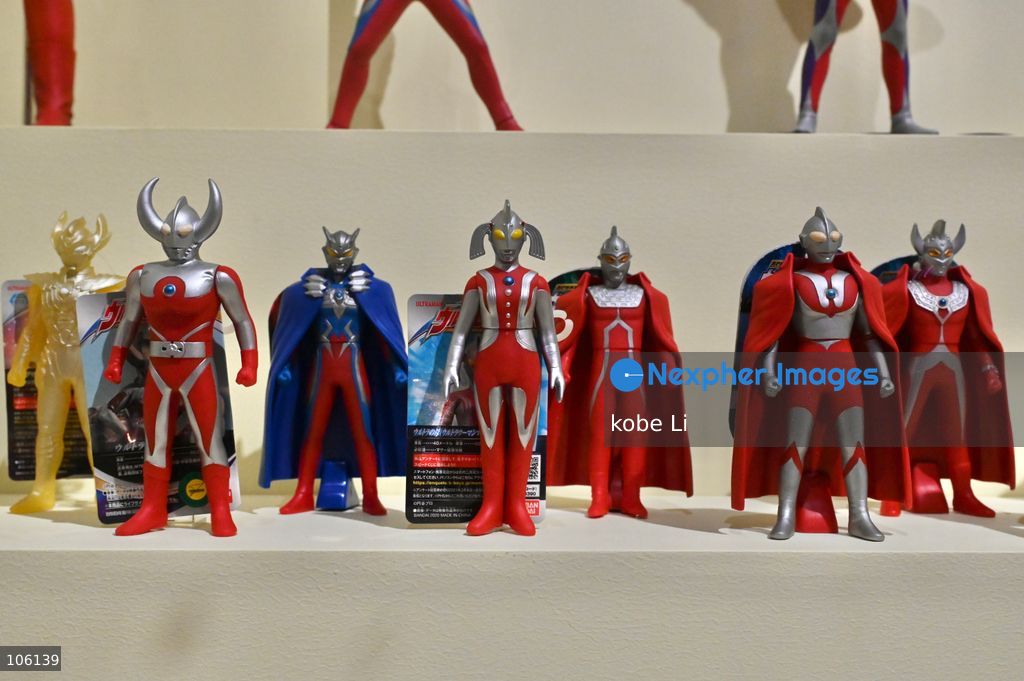 A general view showing some Ultraman exhibits, the "Myths and Monsters: The Art of Fantasy in Asia" exhibition opening at Hong Kong’s M+. on October 15, 2026 in Hong Kong.