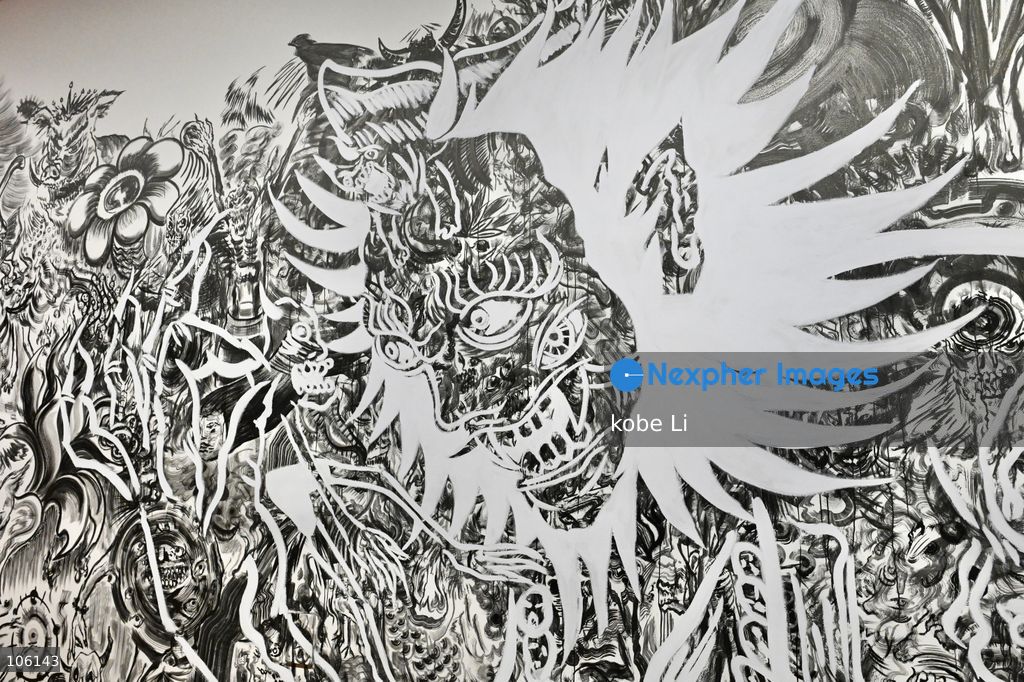 A general view showing a Japan artwork, the "Myths and Monsters: The Art of Fantasy in Asia" exhibition opening at Hong Kong’s M+. on October 15, 2026 in Hong Kong.