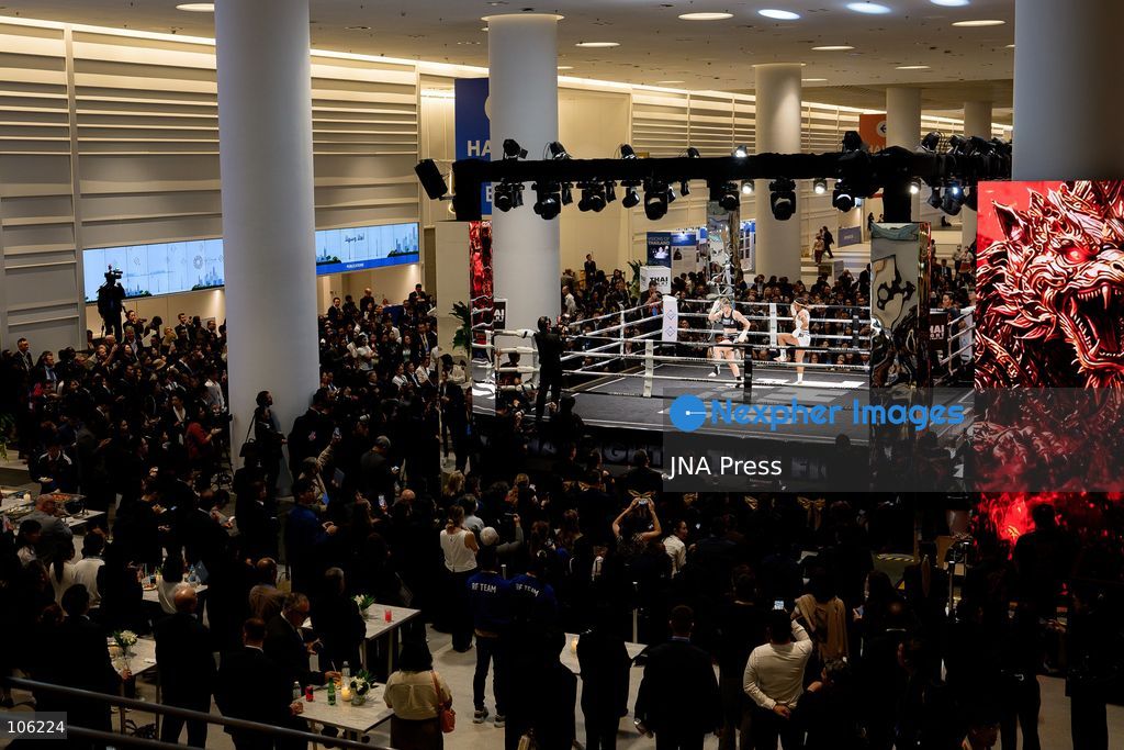 BANGKOK, THAILAND - OCTOBER 15, 2026: A general as Muay Thai fighters perform the "Wai Khru" Ceremony before a match oflive boxing bouts during a THAI FIGHT showcase at the Queen Sirikit National Convention Center (QSNCC) in Bangkok, as part of the 2026 Annual Meetings of the International Monetary Fund (IMF) and the World Bank Group. The event features traditional Thai martial arts as part of a cultural showcase aimed at promoting Thailand’s cultural heritage to an international audience. Photo by Watsawat Koktabtim / JNA Press. (Photo by Watsawat "James" Koktabtim/JNA Press via Nexpher Images)