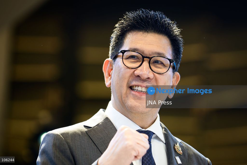 BANGKOK, THAILAND - OCTOBER 15, 2026: Thailand's Deputy Prime Minister and Minister of Finance, Ekniti Nitithanprapas poses for a group photo during a THAI FIGHT showcase at the Queen Sirikit National Convention Center (QSNCC) in Bangkok, as part of the 2026 Annual Meetings of the International Monetary Fund (IMF) and the World Bank Group. The event features traditional Thai martial arts as part of a cultural showcase aimed at promoting Thailand’s cultural heritage to an international audience. Photo by Watsawat Koktabtim / JNA Press. (Photo by Watsawat "James" Koktabtim/JNA Press via Nexpher Images)