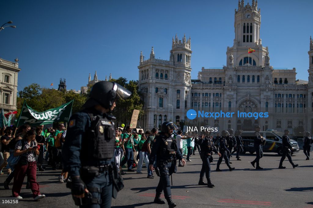 MADRID, SPAIN, OCTOBER 15, 2026: Teachers gather during the second day of an indefinite strike demanding greater resources for public education and improved working conditions in the Community of Madrid. Photo by C. Carvajal / JNA Press. (Photo by C. Carvajal/JNA Press via Nexpher Images)