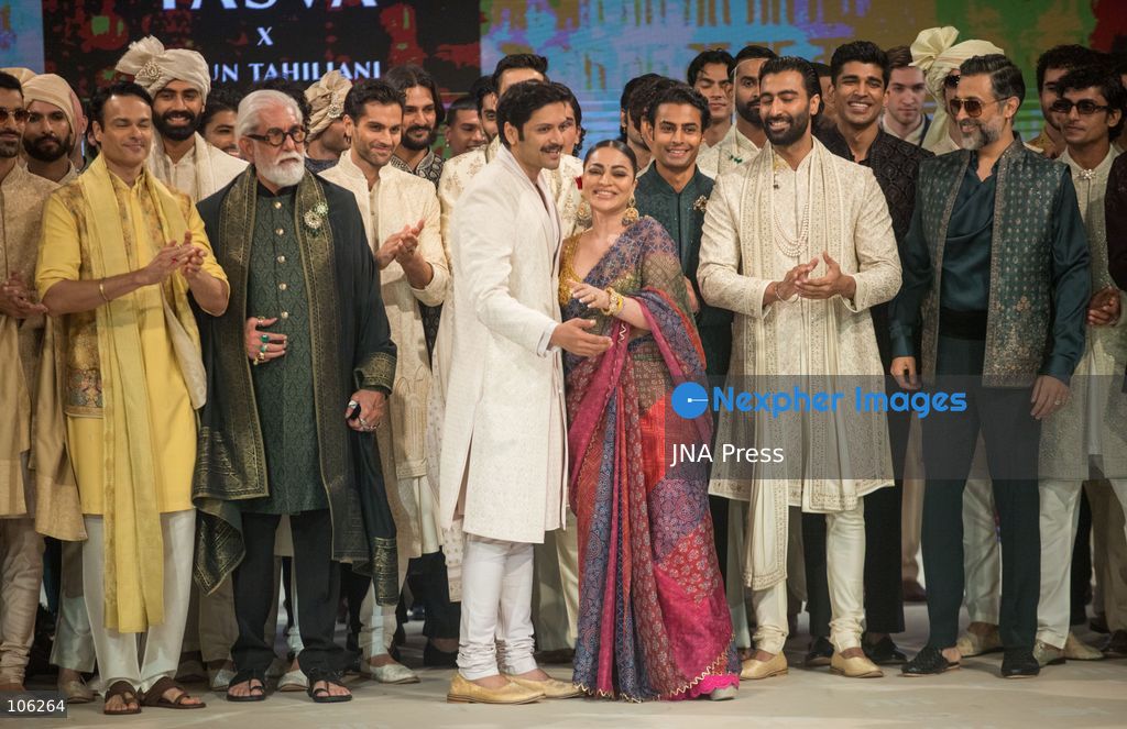 NEW DELHI, INDIA, OCTOBER 15, 2026: Actor Ali Fazal showcases an outfit by designer Tarun Tahiliani during Lakme Fashion Week in partnership with the Fashion Design Council of India (FDCI). Photo by Vishal Kapoor / JNA Press. (Photo by Vishal Kapoor/JNA Press via Nexpher Images)
