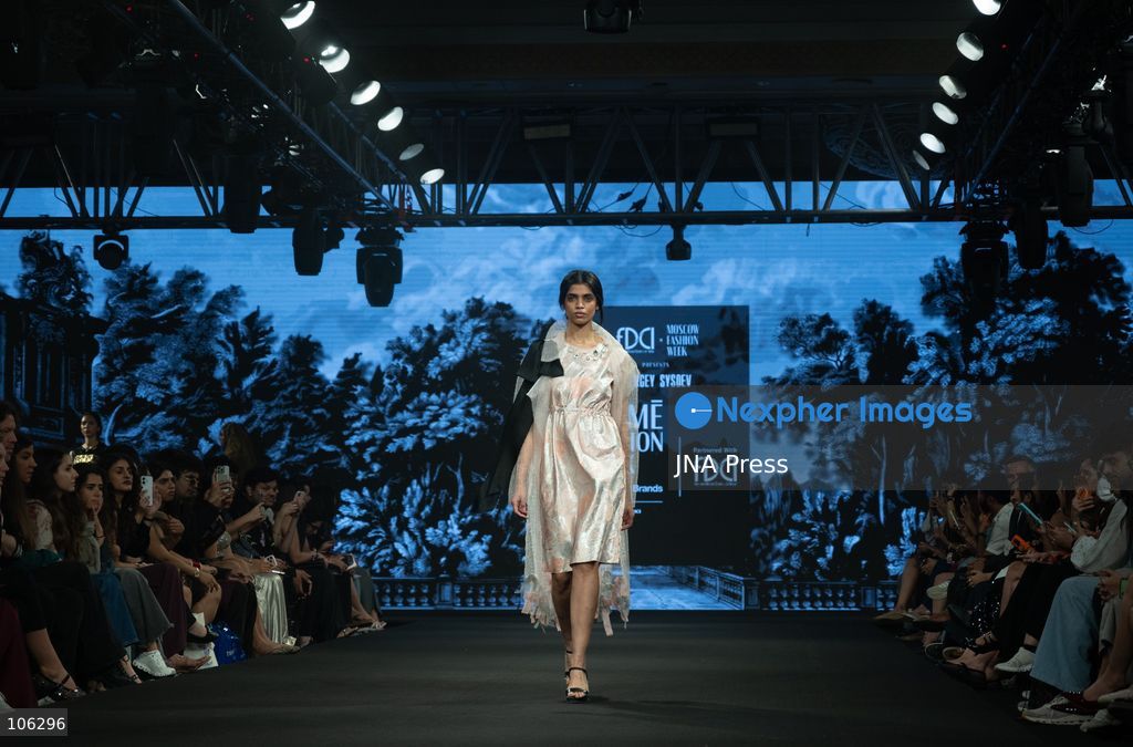 NEW DELHI, INDIA, OCTOBER 15, 2026: A model showcases a creation by Russian designer Sergey Sysoev during the FDCI x Moscow Fashion Week presentation at Lakme Fashion Week in New Delhi. Photo by Vishal Kapoor / JNA Press (Photo by Vishal Kapoor/JNA Press via Nexpher Images)