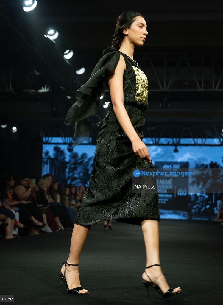 NEW DELHI, INDIA, OCTOBER 15, 2026: A model showcases a creation by Russian designer Sergey Sysoev during the FDCI x Moscow Fashion Week presentation at Lakme Fashion Week in New Delhi. Photo by Vishal Kapoor / JNA Press (Photo by Vishal Kapoor/JNA Press via Nexpher Images)