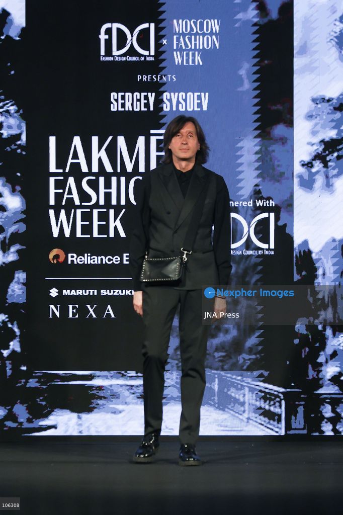 NEW DELHI, INDIA, OCTOBER 15, 2026: A model showcases a creation by Russian designer Sergey Sysoev during the FDCI x Moscow Fashion Week presentation at Lakme Fashion Week in New Delhi. Photo by Vishal Kapoor / JNA Press (Photo by Vishal Kapoor/JNA Press via Nexpher Images)