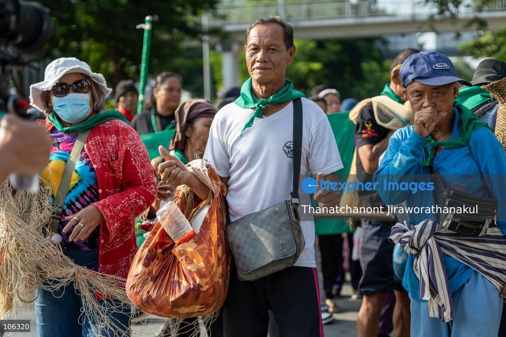 Bangkok, Thailand, October 16, 2026 — Members of the Assembly of the Poor staged a demonstration in Bangkok opposing the World Bank and the International Monetary Fund (IMF), calling for economic justice and food sovereignty. The protest took place during the World Bank–IMF meetings hosted by Thailand at the Queen Sirikit National Convention Center. The demonstration was held under the campaign “International Action for Food Sovereignty,” highlighting concerns over economic policies and the rights of local communities to determine their own food systems. (Photo by Thanatchanont Jiraworathanakul/Nexpher Images)