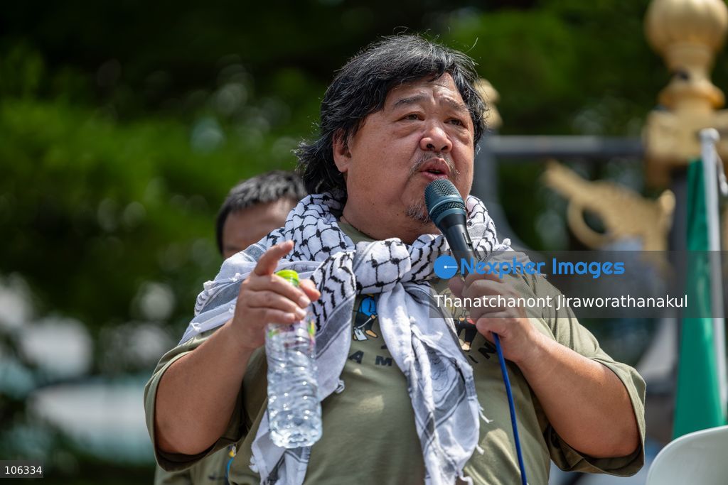 Bangkok, Thailand, October 16, 2026 — Members of the Assembly of the Poor staged a demonstration in Bangkok opposing the World Bank and the International Monetary Fund (IMF), calling for economic justice and food sovereignty. The protest took place during the World Bank–IMF meetings hosted by Thailand at the Queen Sirikit National Convention Center. The demonstration was held under the campaign “International Action for Food Sovereignty,” highlighting concerns over economic policies and the rights of local communities to determine their own food systems. (Photo by Thanatchanont Jiraworathanakul/Nexpher Images)