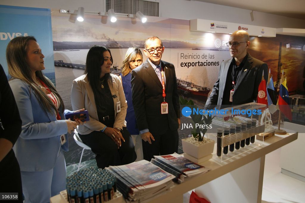 MARACAIBO, VENEZUELA, OCTOBER 15, 2026: The opening of the CEPEG 2026 Energy, Oil and Gas Conference is held at the Tibisay Hotel in Maracaibo, Venezuela. The event, organized by the Zulia Chamber of Petroleum, brings together executives, experts and representatives of companies from the oil and gas sector, including Chevron, Repsol and Shell. Photo by Humberto Matheus / JNA Press (Photo by Humberto Matheus/JNA Press via Nexpher Images)