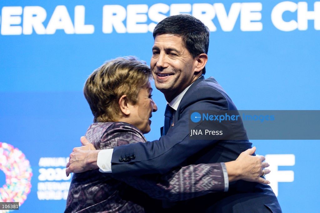 BANGKOK, THAILAND, OCTOBER 16, 2026: U.S. Federal Reserve Chair Kevin Warsh speaks during a fireside chat with International Monetary Fund (IMF) Managing Director Kristalina Georgieva at the Queen Sirikit National Convention Center (QSNCC) in Bangkok during the 2026 Annual Meetings of the IMF and the World Bank Group. The discussion focuses on the forces reshaping the global economy. Photo by Watsawat Koktabtim / JNA Press (Photo by Watsawat "James" Koktabtim/JNA Press via Nexpher Images)