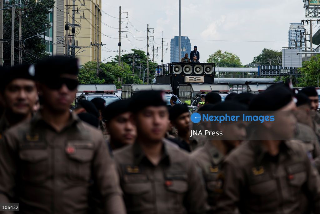 BANGKOK, THAILAND, OCTOBER 16, 2026: Members of Thailand’s Assembly of the Poor and allied community networks demonstrate during the annual meetings of the International Monetary Fund (IMF) and the World Bank Group. Protesters march towards the Queen Sirikit National Convention Center, calling for debt relief, greater public oversight of government borrowing and more public participation in economic policymaking. Photo by Captain Jirathummanuwat / JNA Press. (Photo by Captain Jirathummanuwat/JNA Press via Nexpher Images)