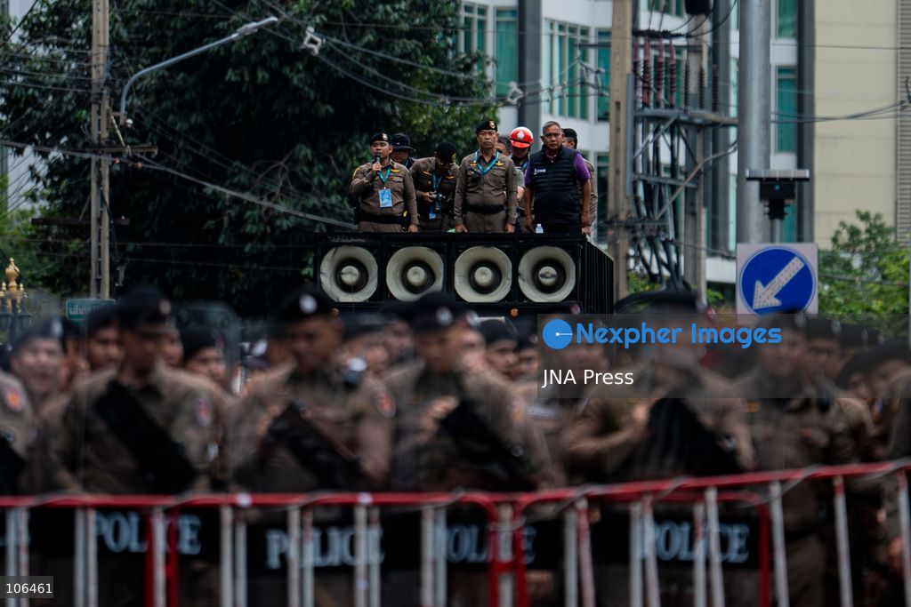 BANGKOK, THAILAND, OCTOBER 16, 2026: Members of Thailand’s Assembly of the Poor and allied community networks demonstrate during the annual meetings of the International Monetary Fund (IMF) and the World Bank Group. Protesters march towards the Queen Sirikit National Convention Center, calling for debt relief, greater public oversight of government borrowing and more public participation in economic policymaking. Photo by Captain Jirathummanuwat / JNA Press. (Photo by Captain Jirathummanuwat/JNA Press via Nexpher Images)