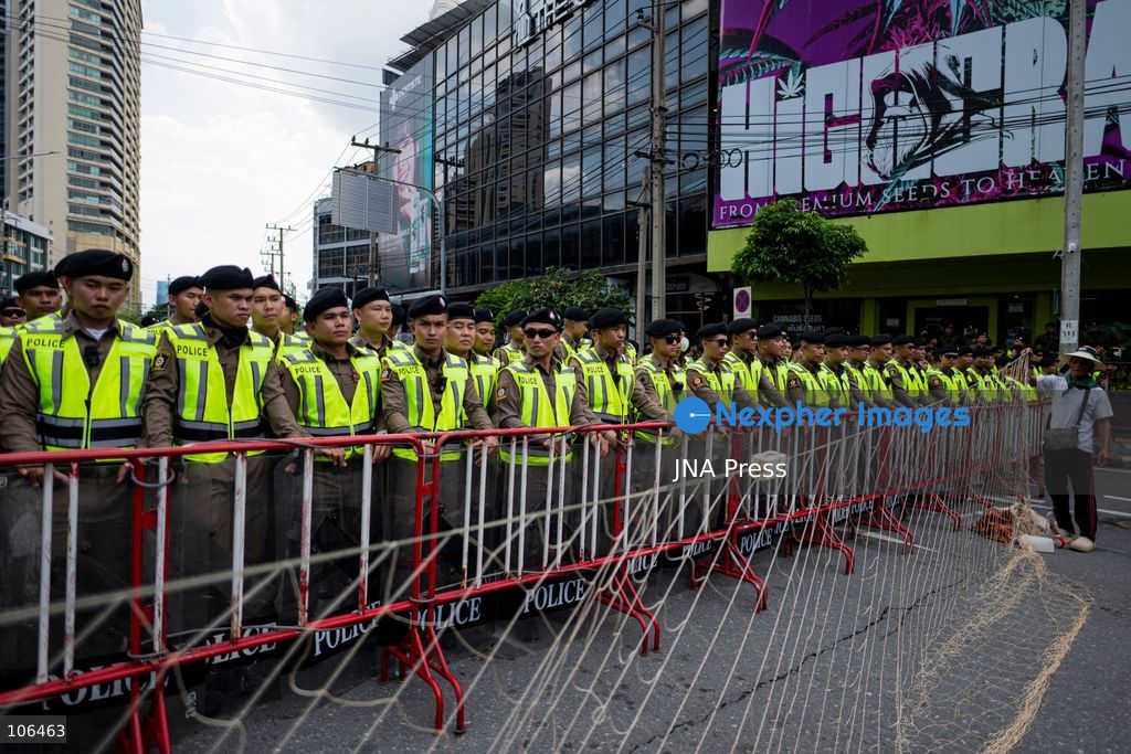 BANGKOK, THAILAND, OCTOBER 16, 2026: Members of Thailand’s Assembly of the Poor and allied community networks demonstrate during the annual meetings of the International Monetary Fund (IMF) and the World Bank Group. Protesters march towards the Queen Sirikit National Convention Center, calling for debt relief, greater public oversight of government borrowing and more public participation in economic policymaking. Photo by Captain Jirathummanuwat / JNA Press. (Photo by Captain Jirathummanuwat/JNA Press via Nexpher Images)