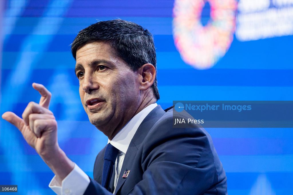 TOP PICS - BANGKOK, THAILAND, OCTOBER 16, 2026: U.S. Federal Reserve Chair Kevin Warsh speaks during a fireside chat with International Monetary Fund (IMF) Managing Director Kristalina Georgieva at the Queen Sirikit National Convention Center (QSNCC) in Bangkok during the 2026 Annual Meetings of the IMF and the World Bank Group. The discussion focuses on the forces reshaping the global economy. Photo by Watsawat Koktabtim / JNA Press (Photo by Watsawat "James" Koktabtim/JNA Press via Nexpher Images)