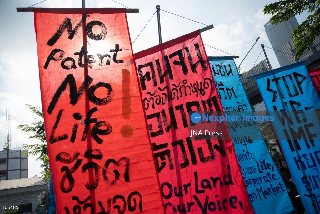 BANGKOK, THAILAND, OCTOBER 16, 2026: Members of the Assembly of the Poor and allied networks march towards the Queen Sirikit National Convention Center during the annual meetings of the International Monetary Fund (IMF) and the World Bank Group. Demonstrators call for debt relief, food sovereignty and greater public participation in economic policymaking. Photo by Panawat Seangsotg / JNA Press. (Photo by Panawat Seangsotg/JNA Press via Nexpher Images)