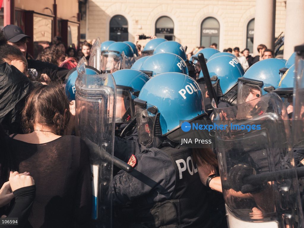 BOLOGNA, ITALY, OCTOBER 16, 2026: Students march through central Bologna demanding improved school conditions and greater investment in education rather than military spending, during a day of student demonstrations across Italy. Photo by Alessandro Del Bono / JNA Press. (Photo by alessandro del bono/JNA Press via Nexpher Images)