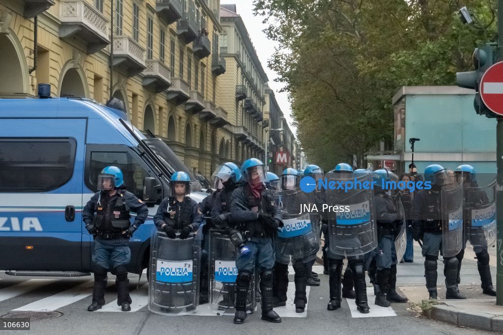 TURIN, ITALY, OCTOBER 16, 2026: Students demonstrate for improved school conditions and greater education funding following a wave of school occupations. Clashes erupt in Piazza Castello, where some demonstrators throw stones and police use water cannons, tear gas and baton charges. Teachers form human chains between students and officers during confrontations. The march ends at Palazzo Nuovo, part of the University of Turin. Photo by Camilla Baronetto / JNA Press. (Photo by Camilla Baronetto/JNA Press via Nexpher Images)