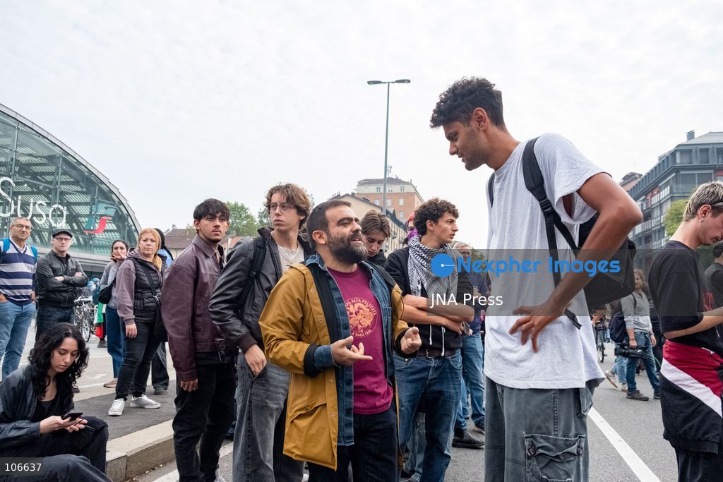 TURIN, ITALY, OCTOBER 16, 2026: Students demonstrate for improved school conditions and greater education funding following a wave of school occupations. Clashes erupt in Piazza Castello, where some demonstrators throw stones and police use water cannons, tear gas and baton charges. Teachers form human chains between students and officers during confrontations. The march ends at Palazzo Nuovo, part of the University of Turin. Photo by Camilla Baronetto / JNA Press. (Photo by Camilla Baronetto/JNA Press via Nexpher Images)