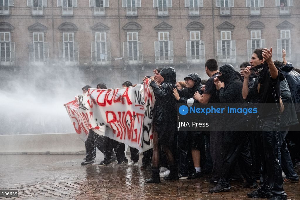 TURIN, ITALY, OCTOBER 16, 2026: Students demonstrate for improved school conditions and greater education funding following a wave of school occupations. Clashes erupt in Piazza Castello, where some demonstrators throw stones and police use water cannons, tear gas and baton charges. Teachers form human chains between students and officers during confrontations. The march ends at Palazzo Nuovo, part of the University of Turin. Photo by Camilla Baronetto / JNA Press. (Photo by Camilla Baronetto/JNA Press via Nexpher Images)