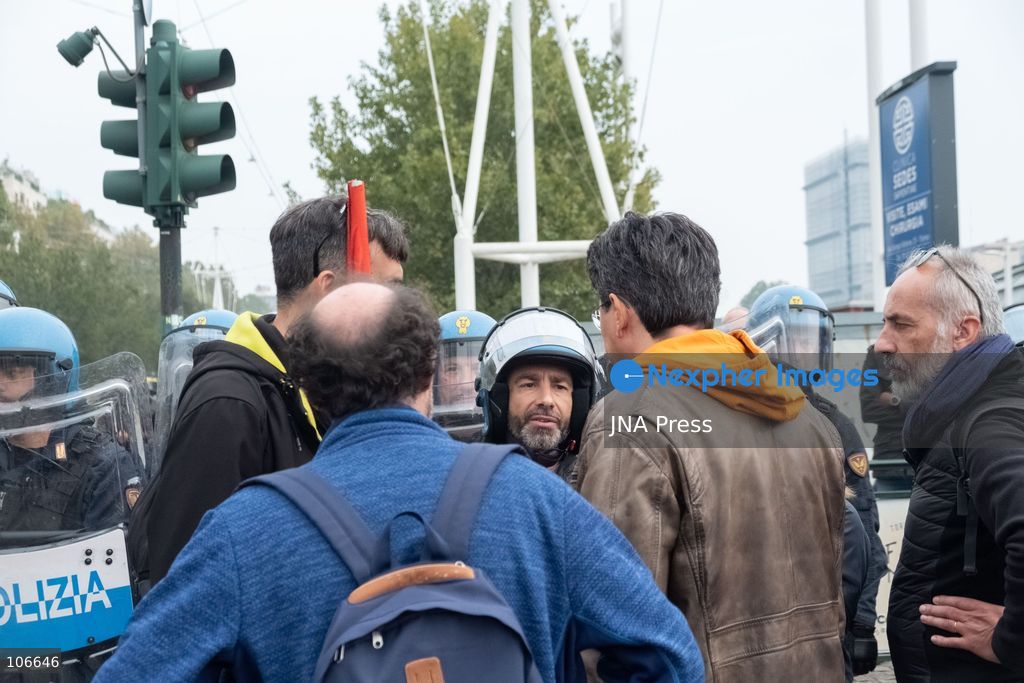 TURIN, ITALY, OCTOBER 16, 2026: Students demonstrate for improved school conditions and greater education funding following a wave of school occupations. Clashes erupt in Piazza Castello, where some demonstrators throw stones and police use water cannons, tear gas and baton charges. Teachers form human chains between students and officers during confrontations. The march ends at Palazzo Nuovo, part of the University of Turin. Photo by Camilla Baronetto / JNA Press. (Photo by Camilla Baronetto/JNA Press via Nexpher Images)