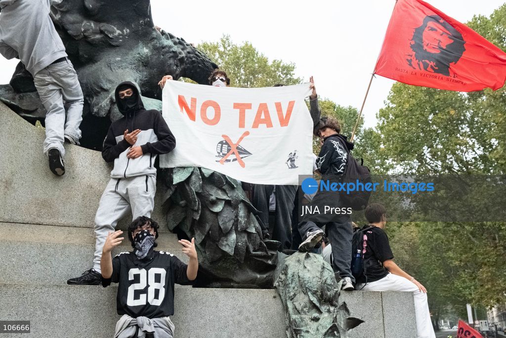 TURIN, ITALY, OCTOBER 16, 2026: Students demonstrate for improved school conditions and greater education funding following a wave of school occupations. Clashes erupt in Piazza Castello, where some demonstrators throw stones and police use water cannons, tear gas and baton charges. Teachers form human chains between students and officers during confrontations. The march ends at Palazzo Nuovo, part of the University of Turin. Photo by Camilla Baronetto / JNA Press. (Photo by Camilla Baronetto/JNA Press via Nexpher Images)