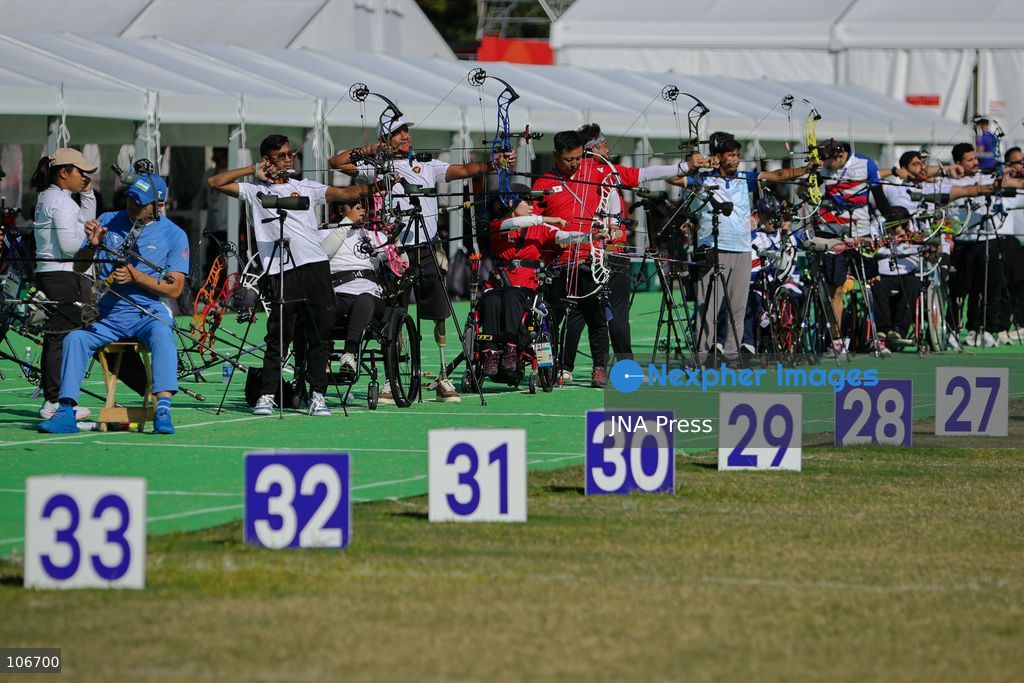 OKAZAKI, JAPAN — OCTOBER 15, 2026: Indonesian para archery athletes attend an official training session for the 5th Asian Para Games Aichi-Nagoya 2026 at Okazaki Chuo Sogo Park, Japan, Thursday, October 15, 2026. The Indonesian team is targeting two final berths across the nine events it is competing in. Photo by Dwi Prasetya/JNA Press. (Photo by Dwi Prasetya/JNA Press via Nexpher Images)